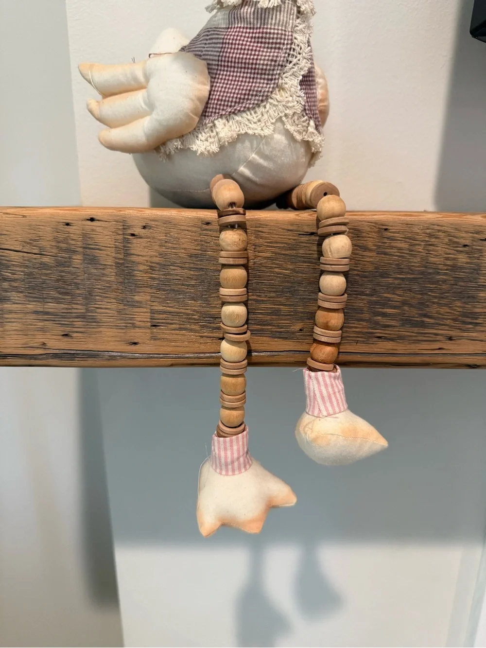Plush Decorative Goose Toy - White & Pink